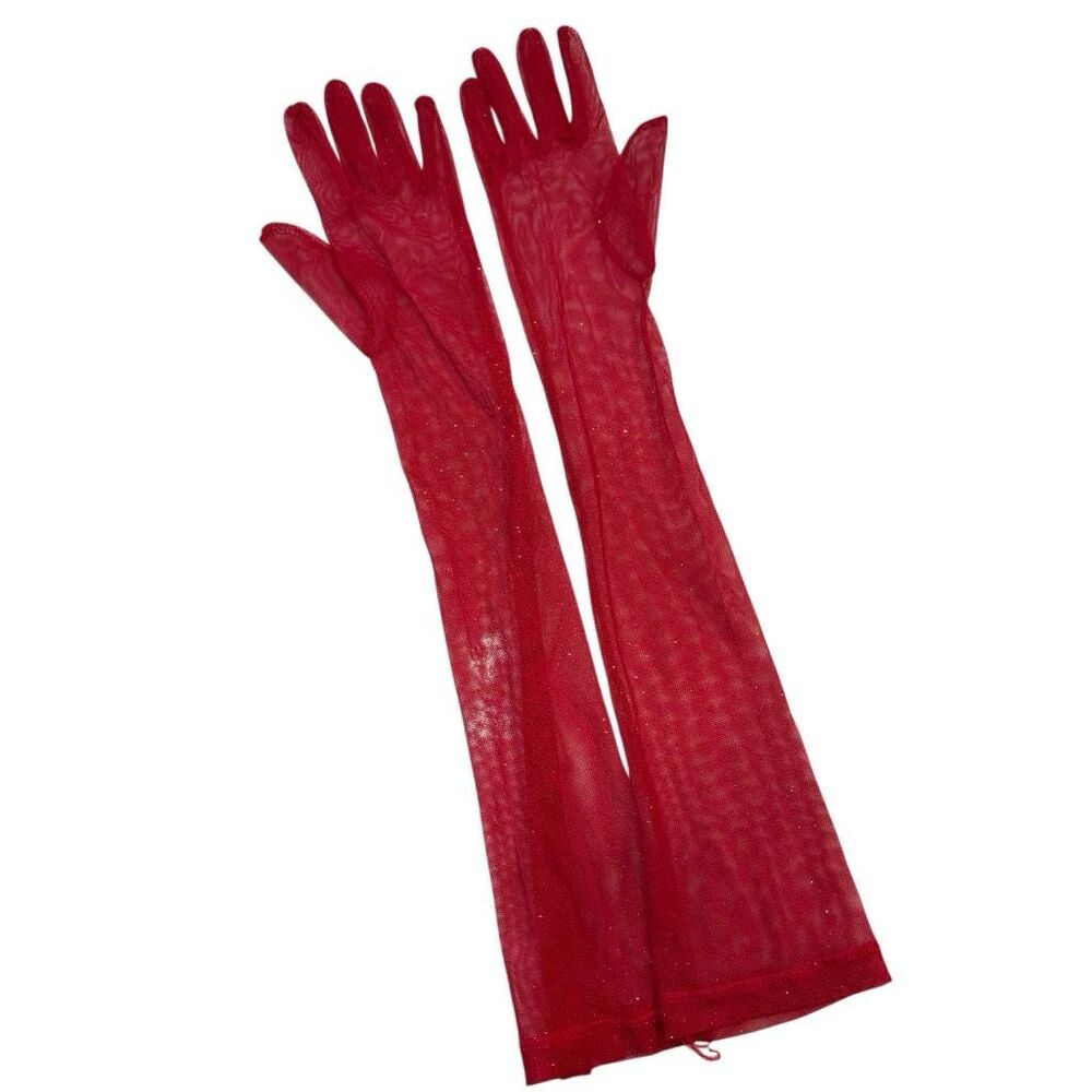 Elegant Red Long Gloves
